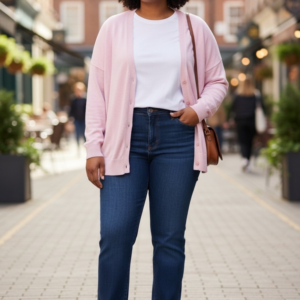 Talbots V-Neck Cardigan Heather Pink